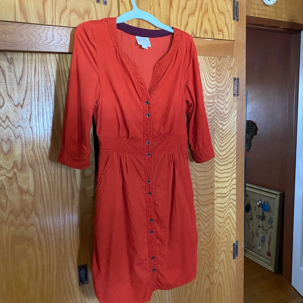 Soft orange Anthropologie Maeve Dress
